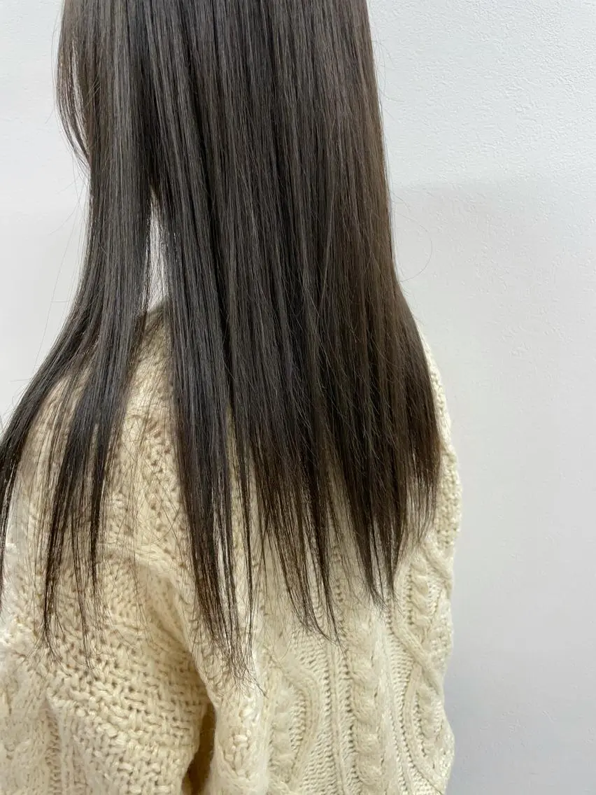 ロング カラー オリーブカラー カット ヘアカラー 店長福島成美/髪質 改善縮毛矯正/カラーのヘアスタイル