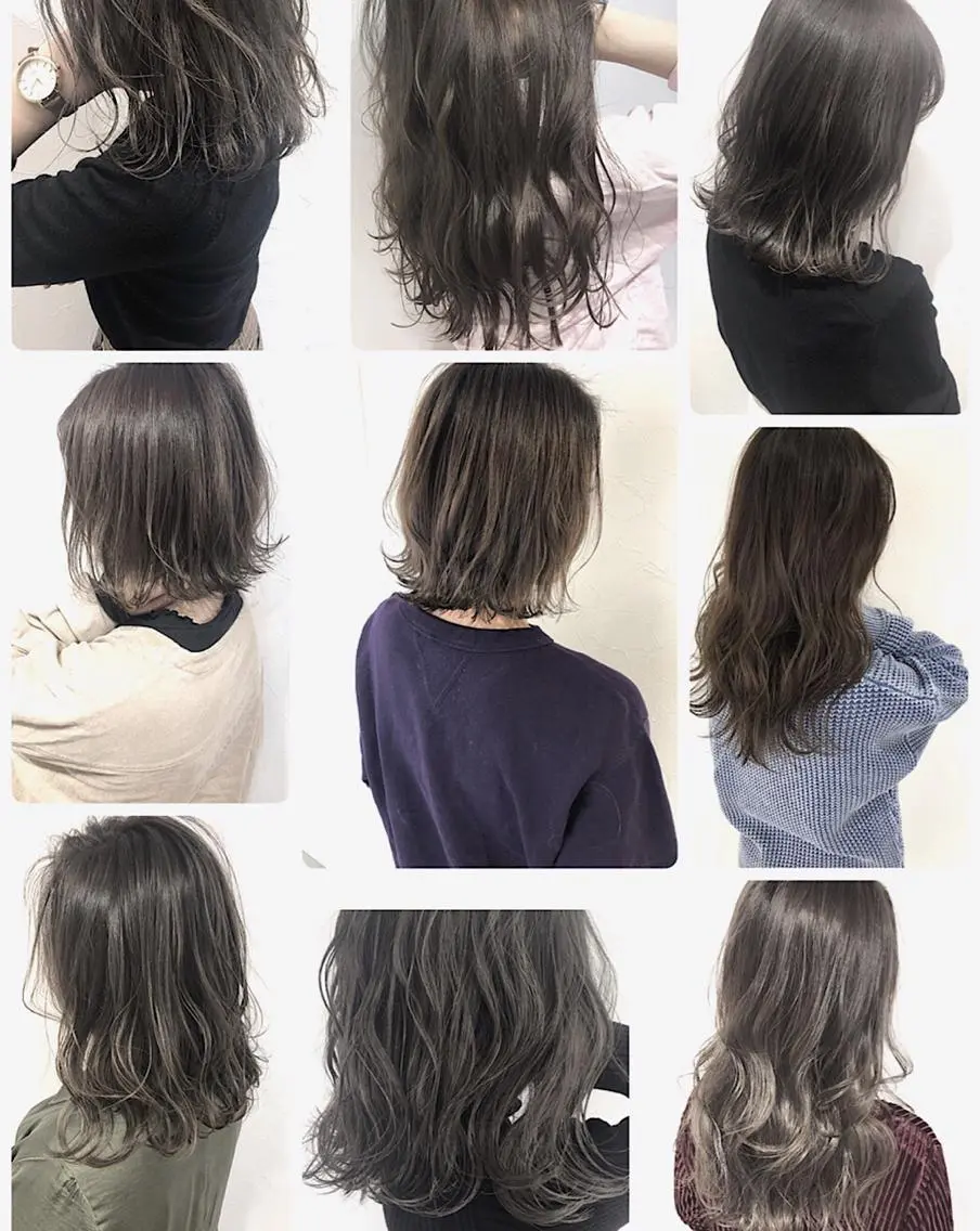 ミディアム アッシュ 外国人風カラー ハイライト 夜23時まで予約🉑 reverieあきらのヘアスタイル