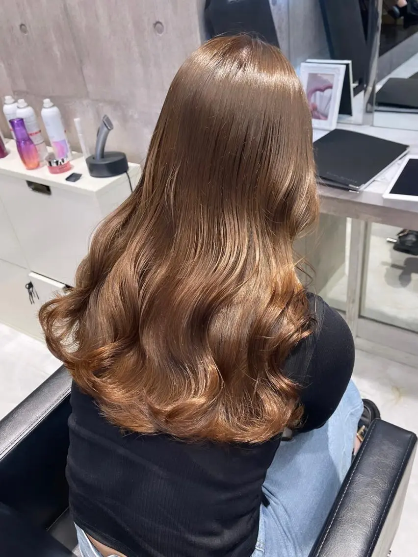ロング カラー パーマ ヘアアレンジ メンズ キッズ ネイル マツエク・マツパ アイブロウ レイヤー/ダブル カラー/YURINAのヘアスタイル