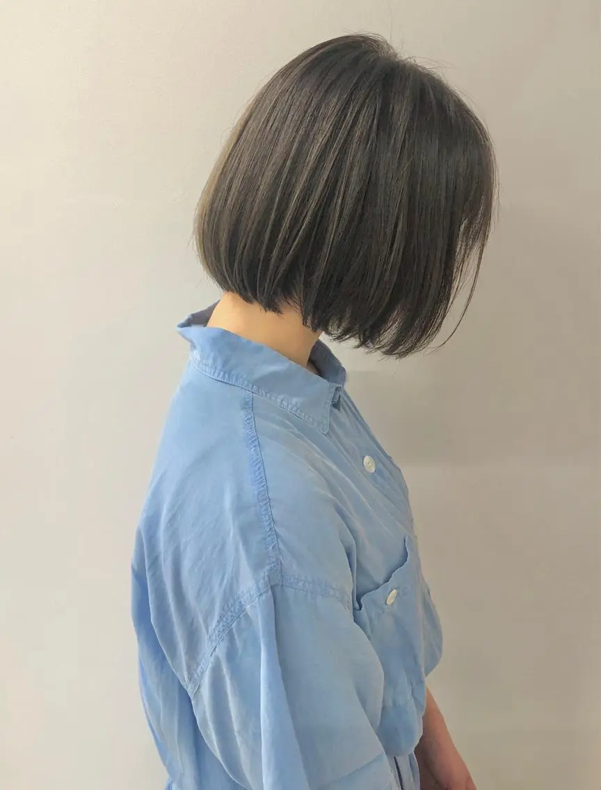 ショート カラー ワンレンボブ ボブ カット ヘアカラー 似合わせ専門美容師 なかじまのヘアスタイル