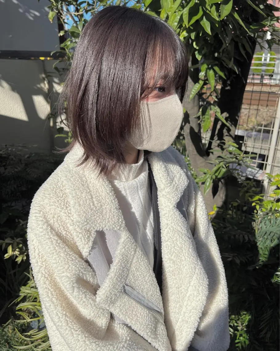 ミディアム ボブ ウルフカット ウルフボブ 菅原リキヤ くびれレイヤーヘアのヘアスタイル
