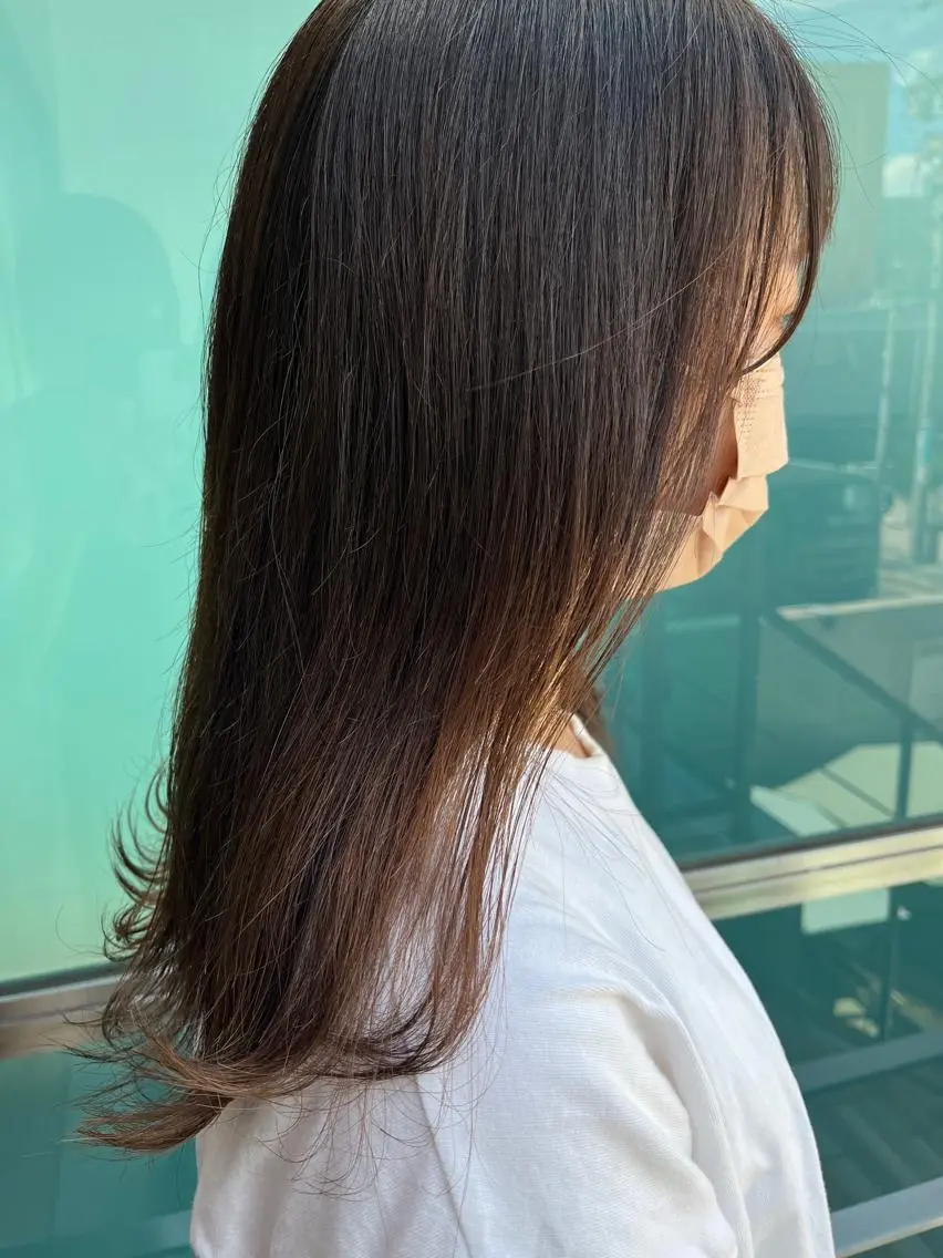 ミディアム カラー パーマ ヘアアレンジ メンズ キッズ ネイル マツエク・マツパ アイブロウ ミディアムパーマ メンズパーマ ブラウンカラー ケアカラー 透明感カラー カット 久木原 ゆりのヘアスタイル