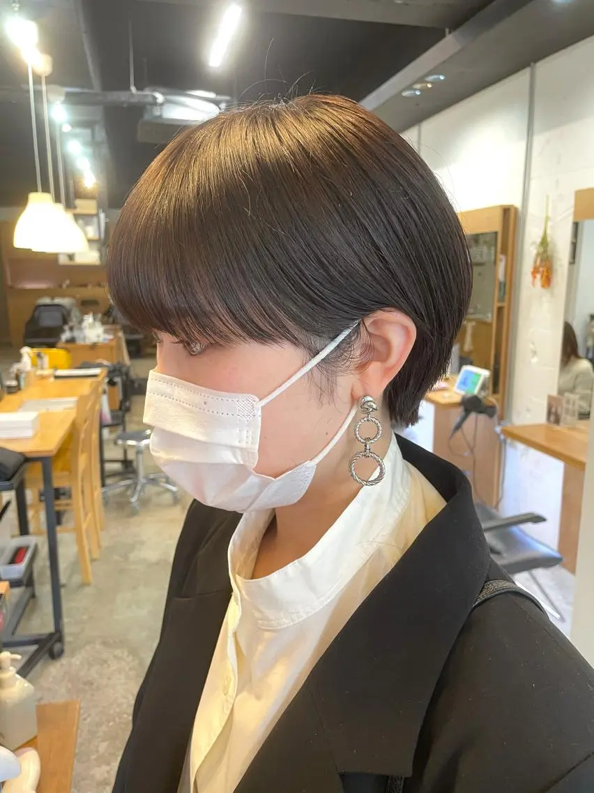 ショート カラー カット ヘアカラー トリートメント 🌿レイヤーボブ/パ ーマ🌿 木梨健太のヘアスタイル