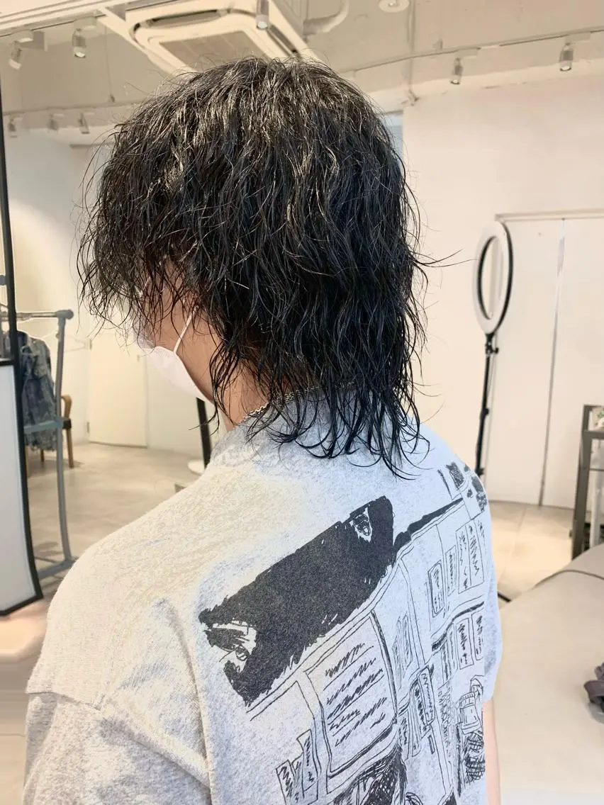 セミロング パーマ セミロングパーマ ウルフカット カット パーマ Kureha/ネイル トレンドヘアのマツエク・マツパデザイン