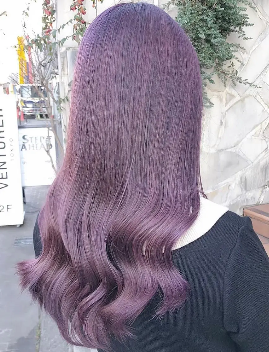 ミディアム パープルカラー 髪質改善 ワンズリー中明度 店舗公式のヘアスタイル