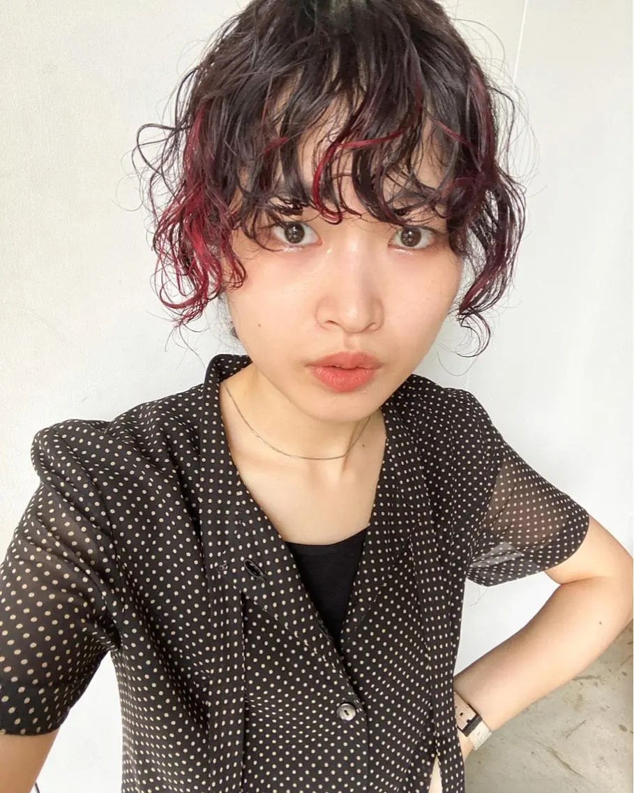 ロング カラー パーマ ヘアアレンジ メンズ キッズ ネイル マツエク・マツパ メンズパーマ パーマスタイル🔅 sayacaのヘアスタイル