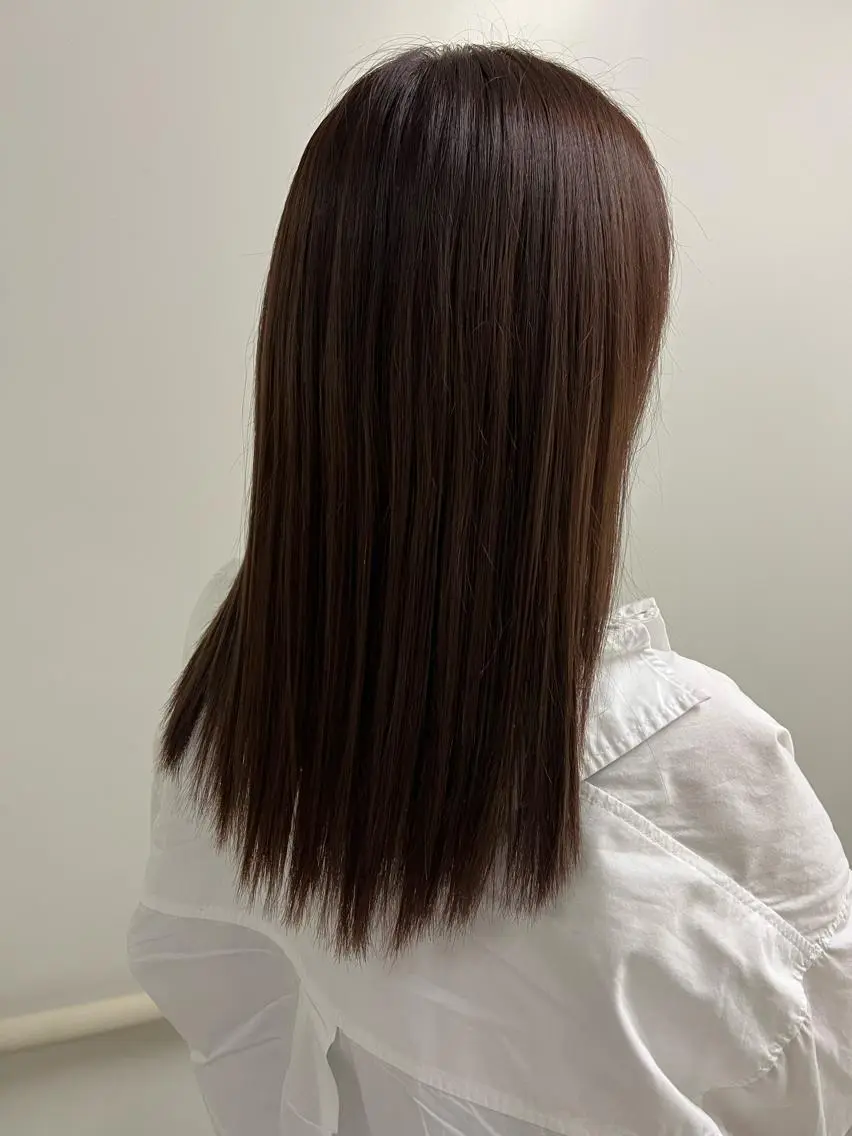 ミディアム 縮毛矯正 メンズカット 鈴木ルナのヘアスタイル