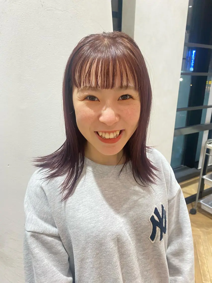 ミディアム カラー ラベンダーカラー 増井 彩乃のヘアスタイル