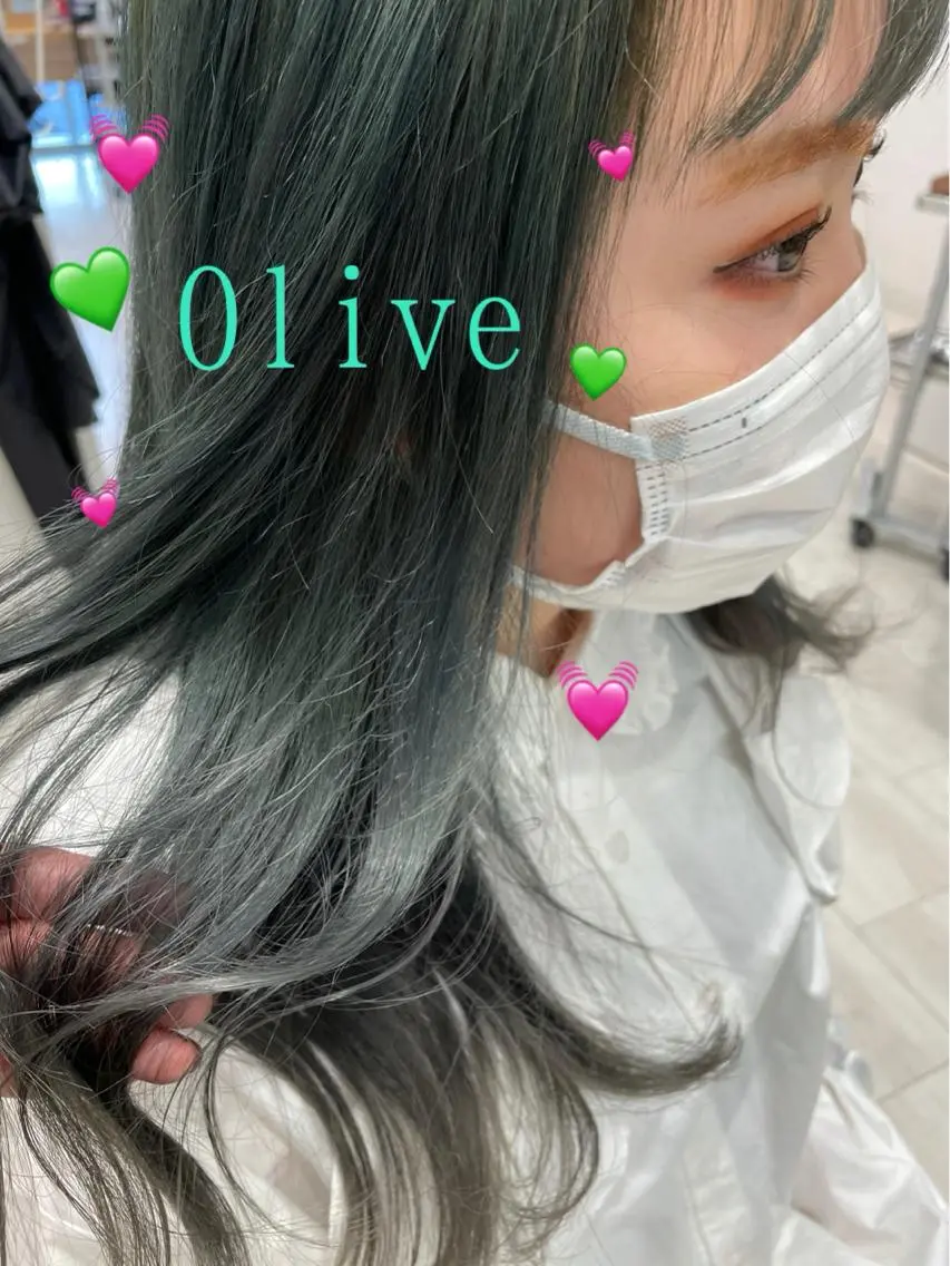 セミロング カラー オリーブカラー 新宿駅近♡個室 ♡関口三都季🌜のヘアスタイル
