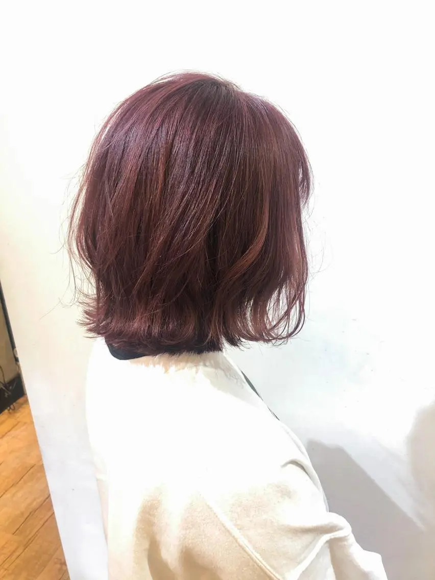 ミディアム カラー パーマ ヘアアレンジ カット 新宿/顔周りカット +レイヤー=しずく♩のヘアスタイル