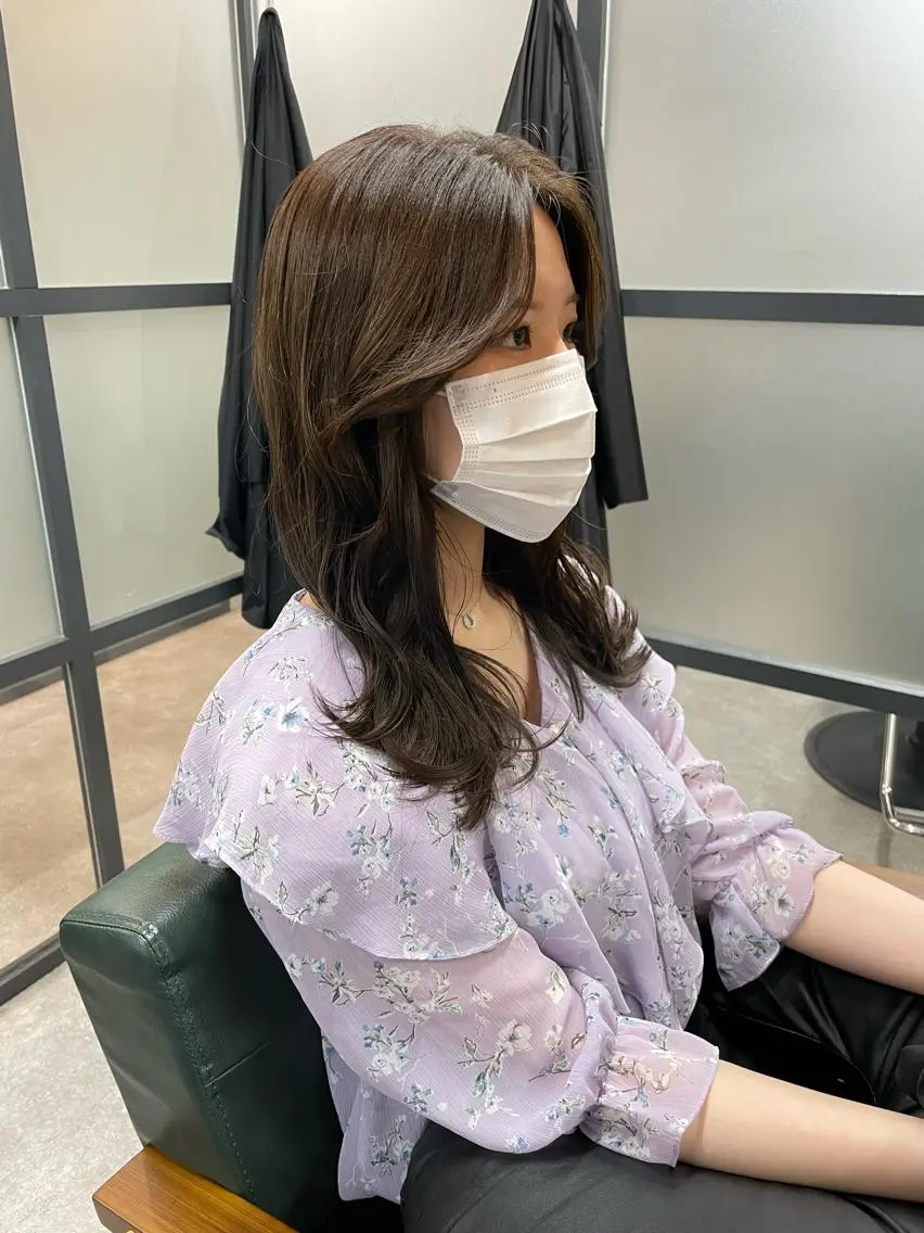 ミディアム カラー カット ヘアカラー トリートメント S.BROOM なんばTAKUYAのヘアスタイル