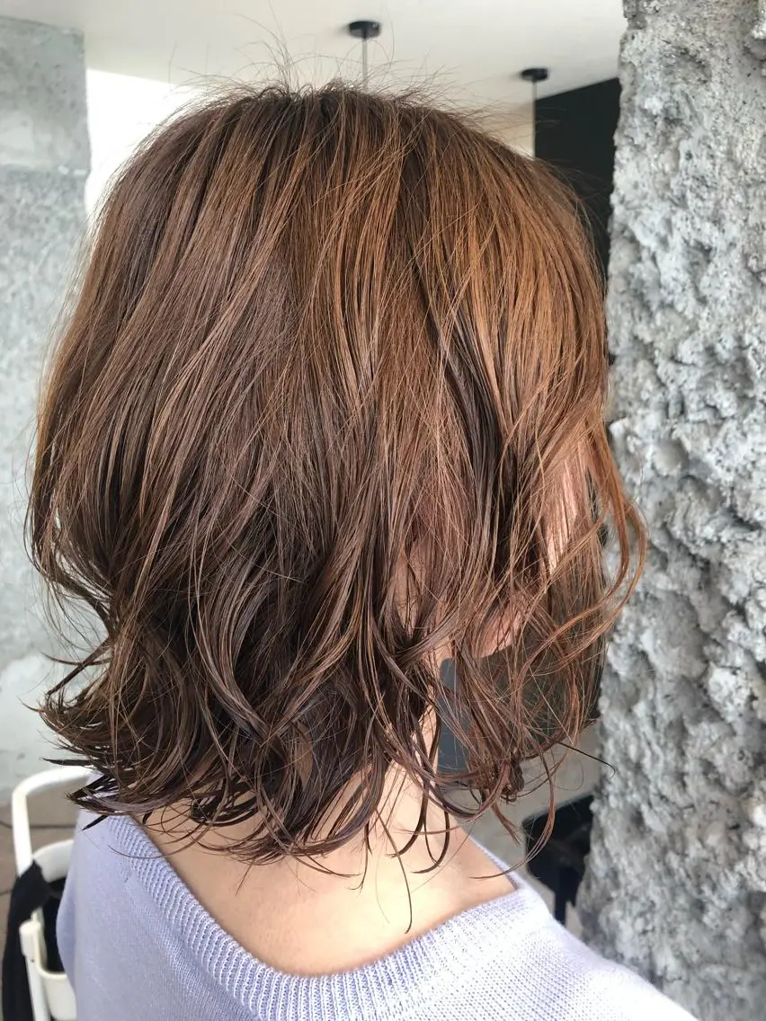 ミディアム パーマ ミディアムパーマ カット パーマ 徳光 辰弥のヘアスタイル