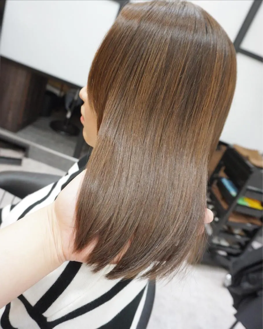 セミロング 髪質改善 トリートメント カット 縮毛矯正 トリートメント hair teria ryu 大塚のヘアスタイル
