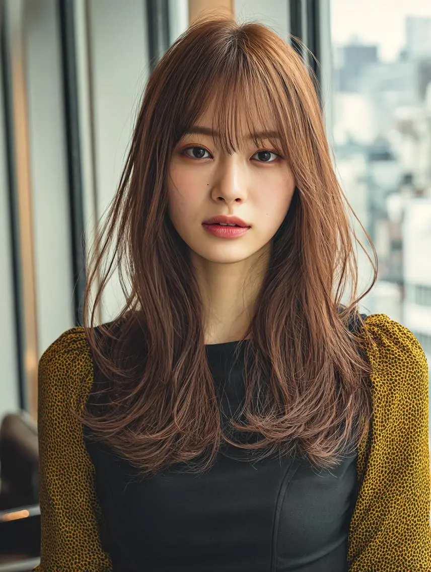 ミディアム 🍒暖色×ハイトーン ×デザイン✨まなりのヘアスタイル