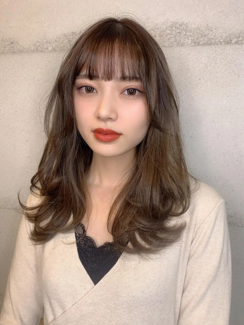 セミロング カラー 透明感カラー✂︎ YUKAのヘアスタイル