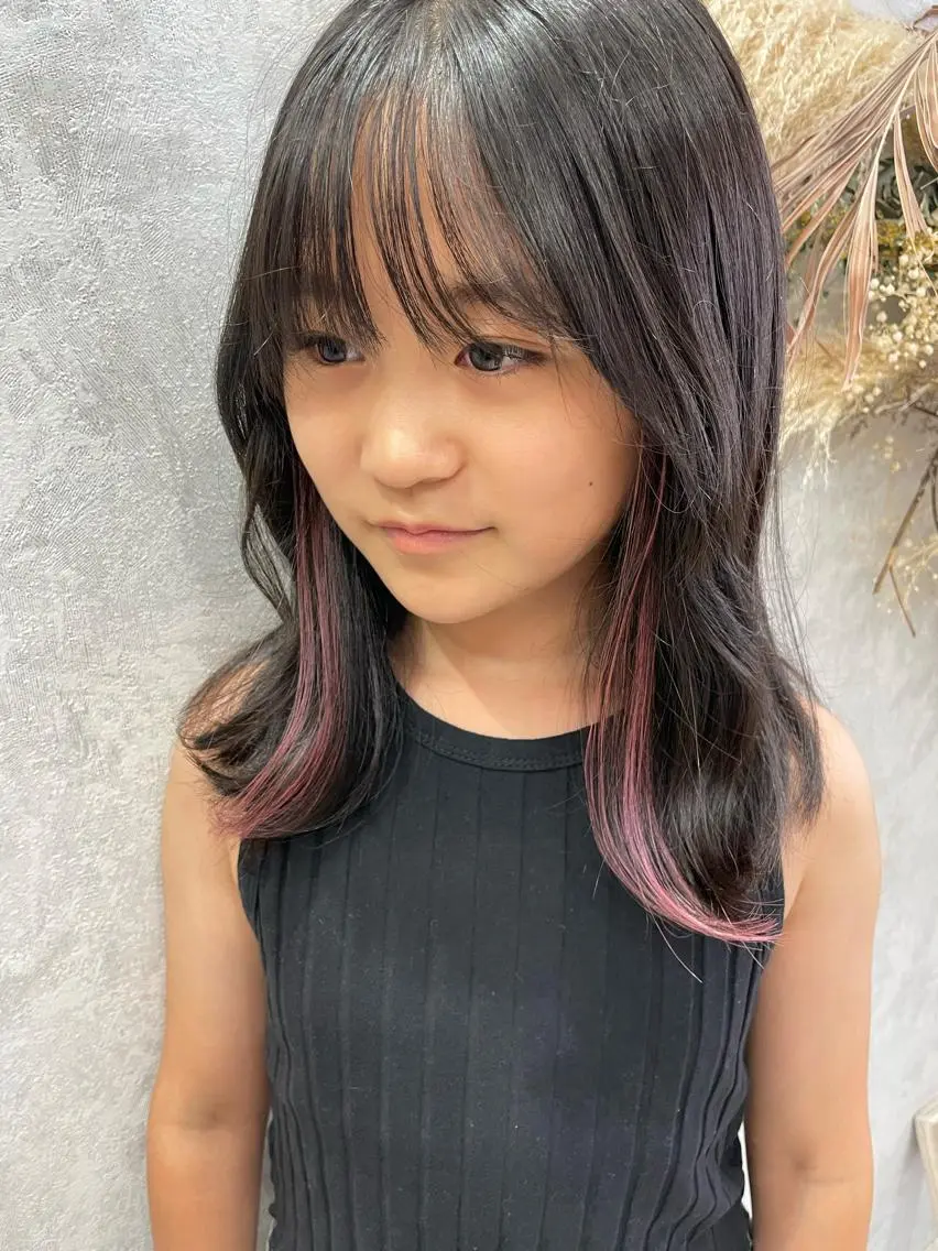 ミディアム カラー キッズ ピンクカラー エクステ Takagi Nanamiのその他イメージ
