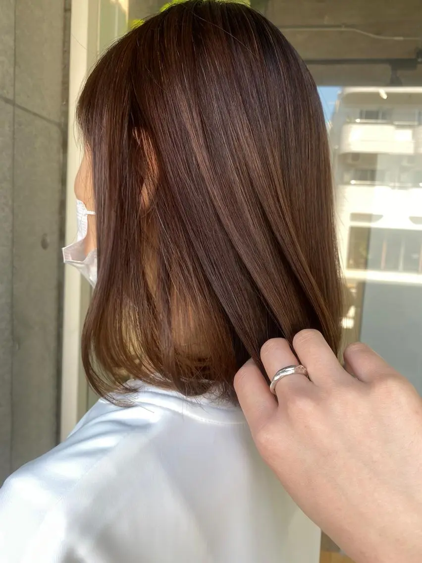 ミディアム パーマ ショート・ウルフ✂︎ 安住有咲子のヘアスタイル