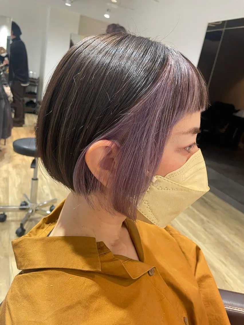 ミディアム ヘアカラー 前田 菜奈子のヘアスタイル