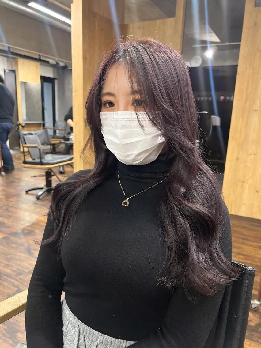 セミロング カラー パーマ ヘアアレンジ メンズ キッズ ネイル マツエク・マツパ アイブロウ レイヤー/顔周り 韓国ヘア森田和貴のヘアスタイル