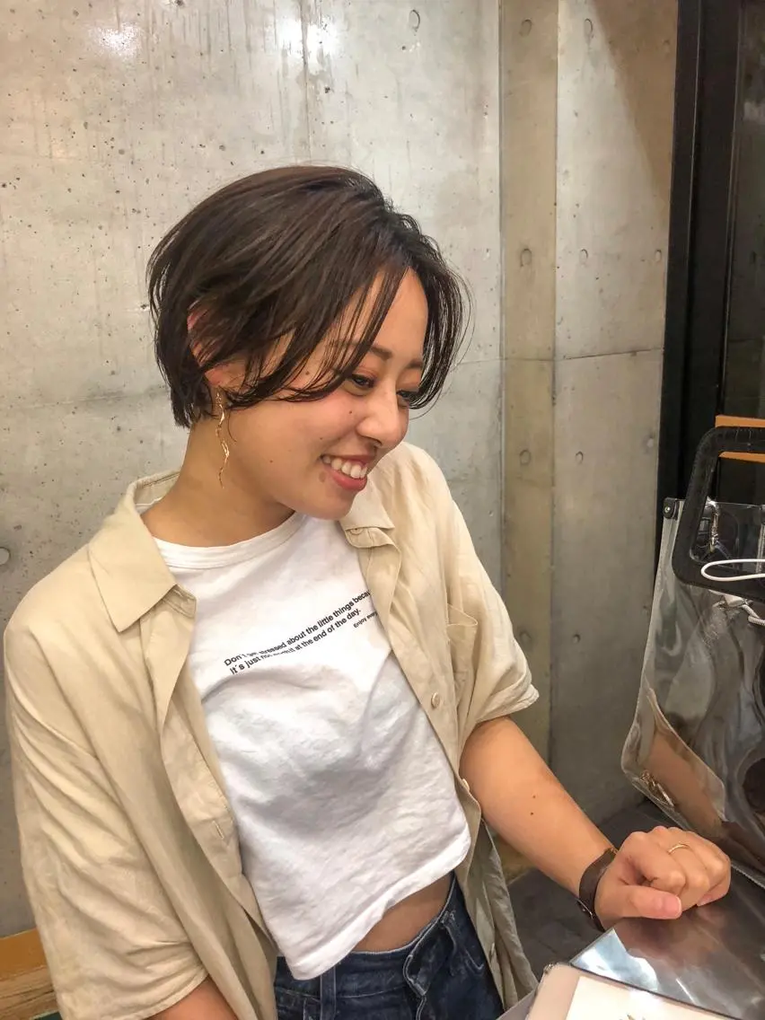 ショート カラー ブラウンカラー ショートヘア カット ヘアカラー トリートメント ヘアセット センスをお届けします 大谷将生infpのヘアスタイル
