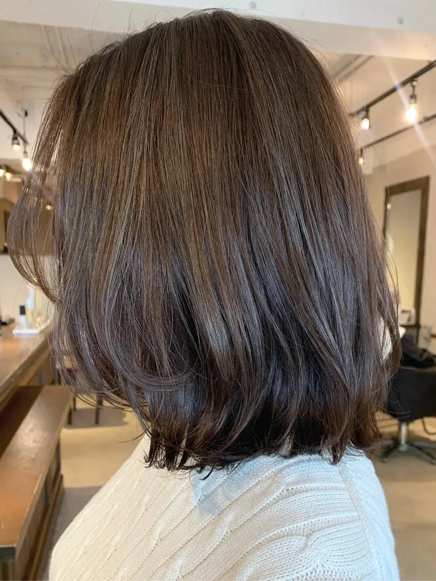 ミディアム カラー 透明感カラー✂︎ /縮毛矯正/YUKAのヘアスタイル