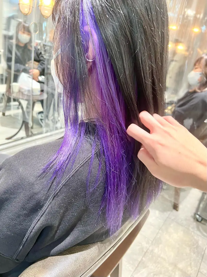 セミロング カラー ヘアアレンジ ネイル ヘアカラー トリートメント ヘッドスパ ヘアセット 🌈インナーカラー ‘ショウマ’🌈のヘアスタイル