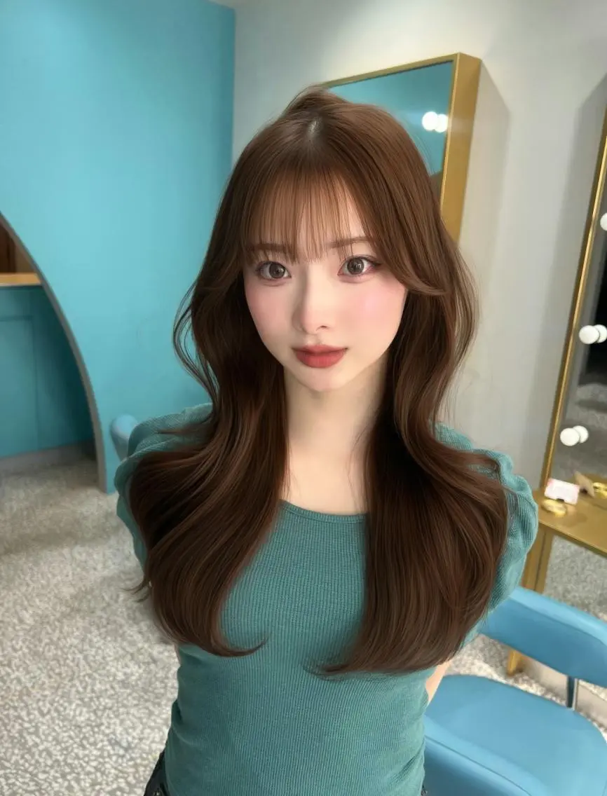 ミディアム カラー 透明感カラー トリートメント カット ヘアカラー トリートメント 坂田 奈菜子のヘアスタイル