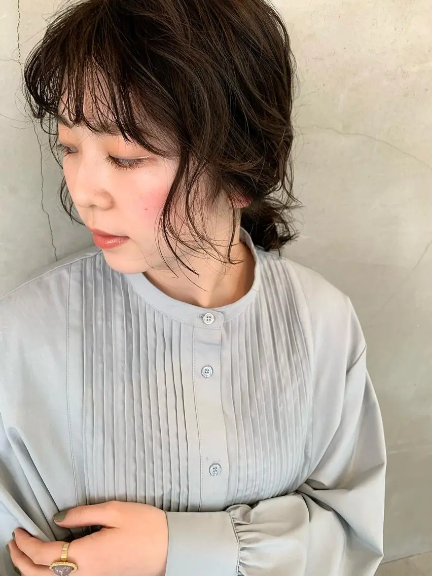 ミディアム カラー ヘアアレンジ 榑松 恵里のヘアスタイル