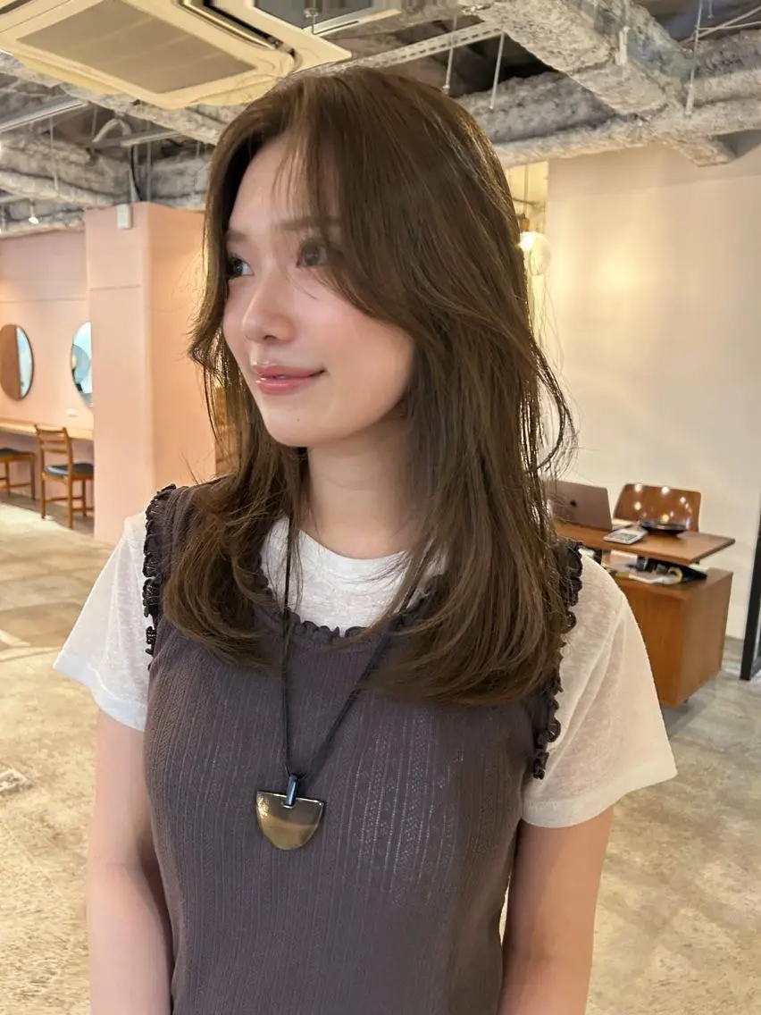 ミディアム パーマ カラー ショートボブ ミディアムパーマ アディクシーカラー ブリーチ ケアブリーチ カット ヘアカラー トリートメント CEINEOUR 三軒茶屋のヘアスタイル