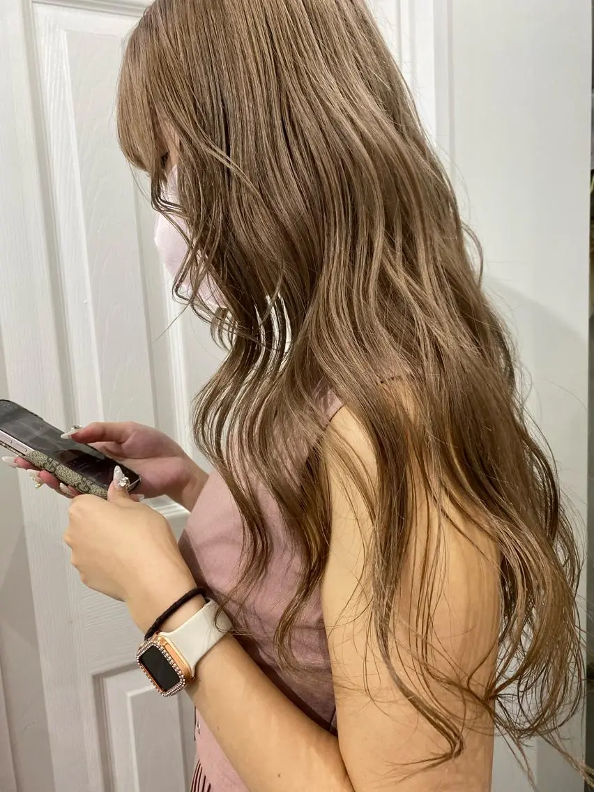 ロング ヘアカラー トリートメント ヘッドスパ ヘアセット kai .のヘアスタイル