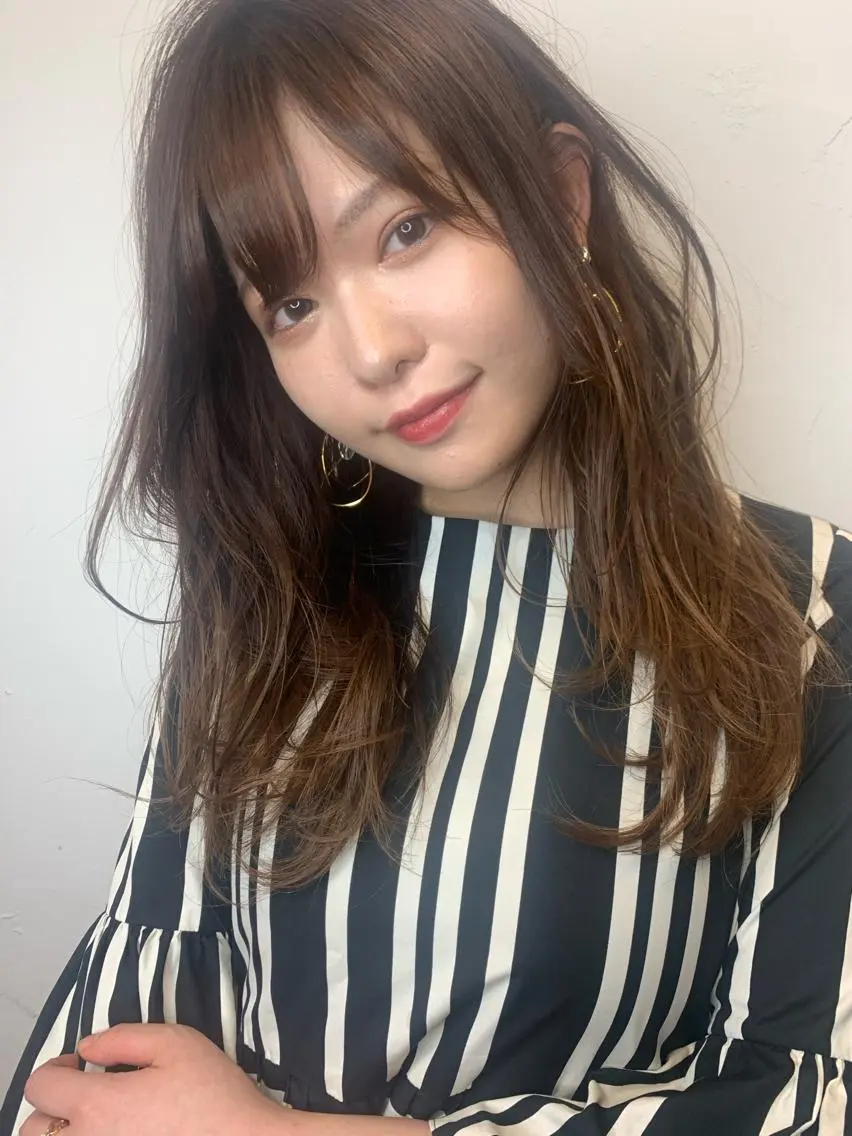 セミロング レイヤーカット カット ヘアカラー トリートメント 中園 祥吾のヘアスタイル