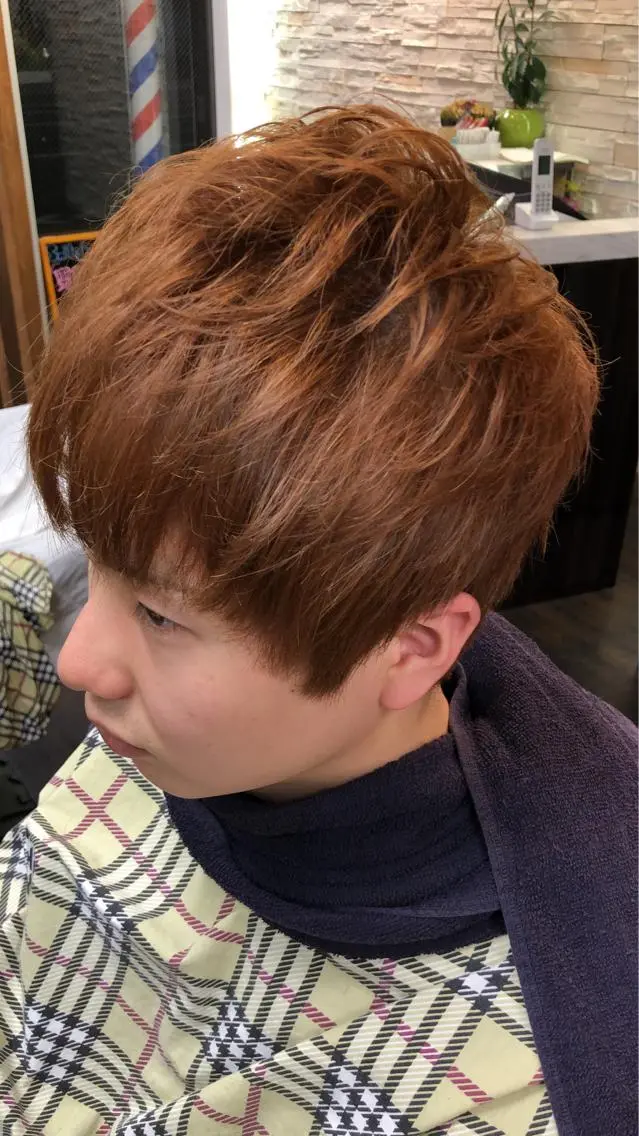 ショート カラー パーマ メンズ 佐藤 優也のヘアスタイル