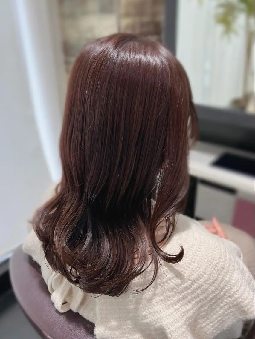 セミロング カラー ブラウンカラー カシス ラベンダーカラー ラベンダーピンク ピンクカラー ヘアカラー トリートメント 艶髪 ♡Tomiyaのヘアスタイル