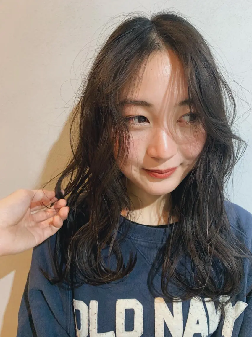ロング カラー パーマ ボブパーマコテ巻き風 パーマNo1深江秀平のヘアスタイル