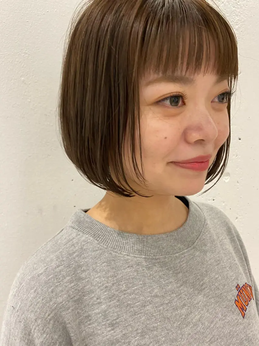 ショート カラー ボブ 広島/ボブ/レイヤー 🌿‬wakabaのヘアスタイル