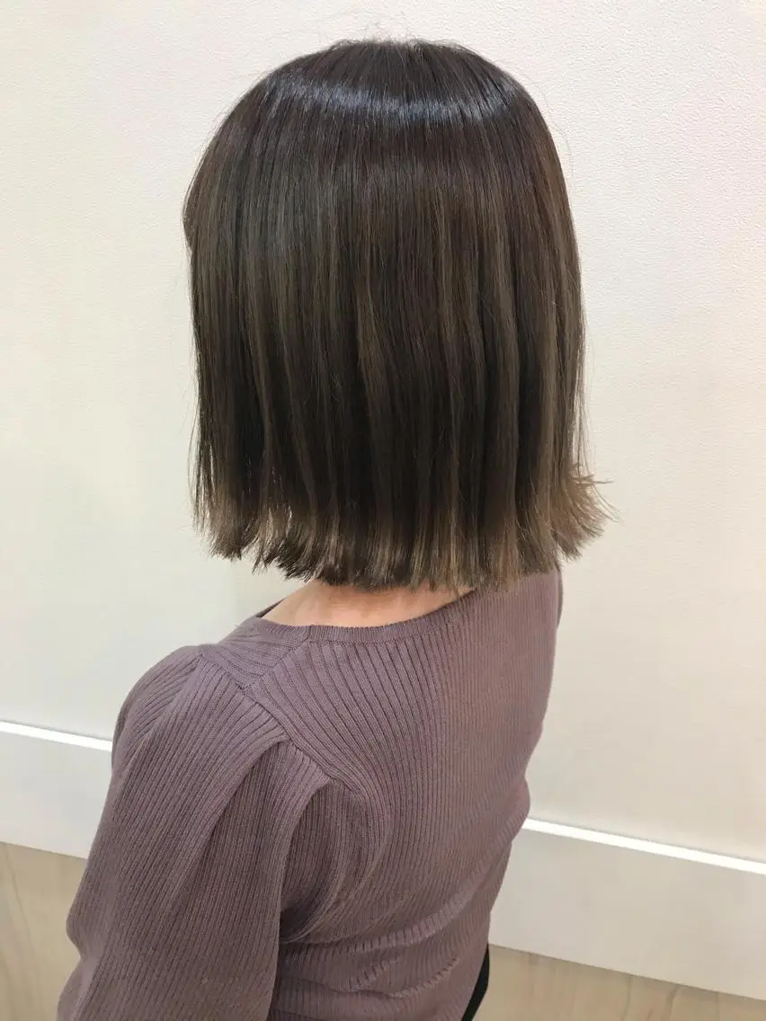 ショート カラー ダブルカラー グラデーションカラー グレージュ ハイライトカラー ハイライト ヘアセット yukari 艶髪ヘアのヘアスタイル