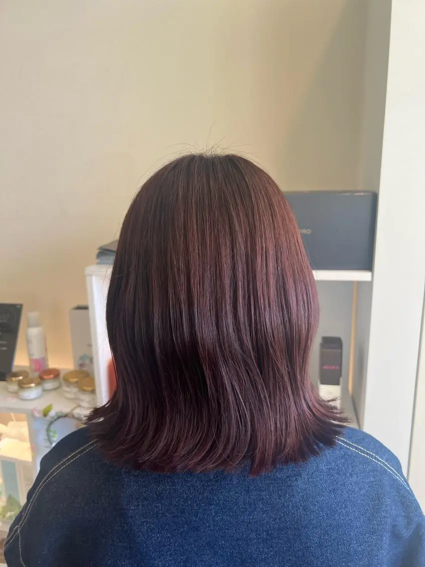 ミディアム カラー カット ヘアカラー トリートメント 竹添 有梨沙のヘアスタイル