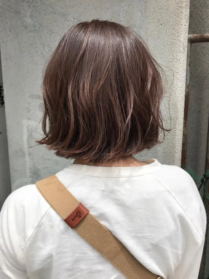 ミディアム ヘアカラー トリートメント ayane⭐️ボブ・ ショート・パーマのヘアスタイル