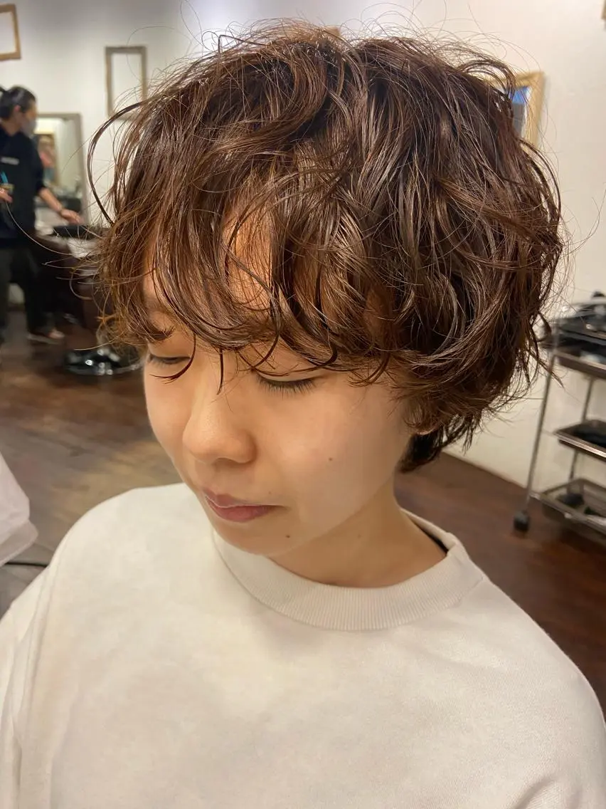ショート カット パーマ トリートメント マンツーマン🪽 三軒茶屋/カンノのヘアスタイル