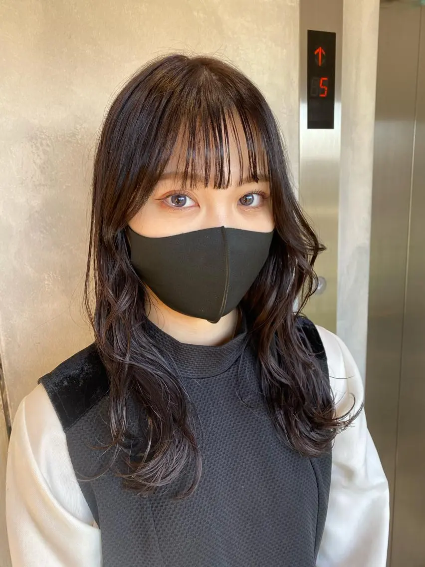 ロング カラー 韓国風ヘア カット 縮毛矯正 トリートメント TAI透明カラー 柔らかい縮毛矯正のヘアスタイル