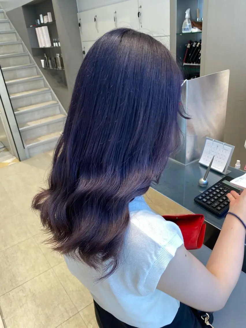 ロング カラー ブリーチ ラベンダーカラー ラベンダーグレー 💜髪質改善美髪💜 星野清光のヘアスタイル