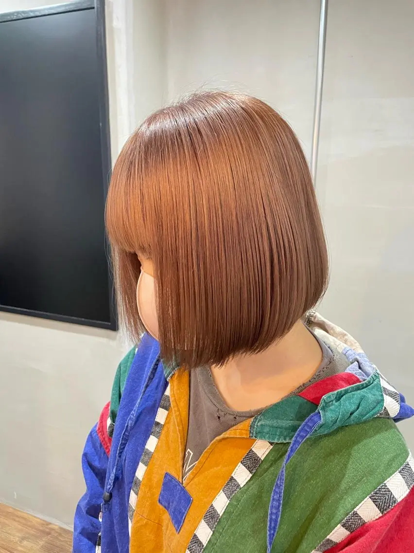 ミディアム カラー ベージュカラー ブリーチ ピンクカラー ピンクベージュ SoL🪐✧ 眞白のヘアスタイル
