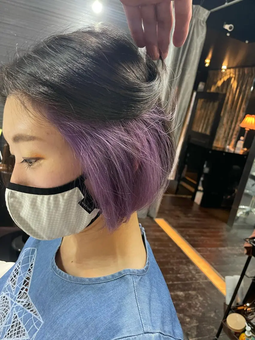 ショート カラー ラベンダーカラー ピンクカラー ピンクラベンダー 山本 雅由のヘアスタイル