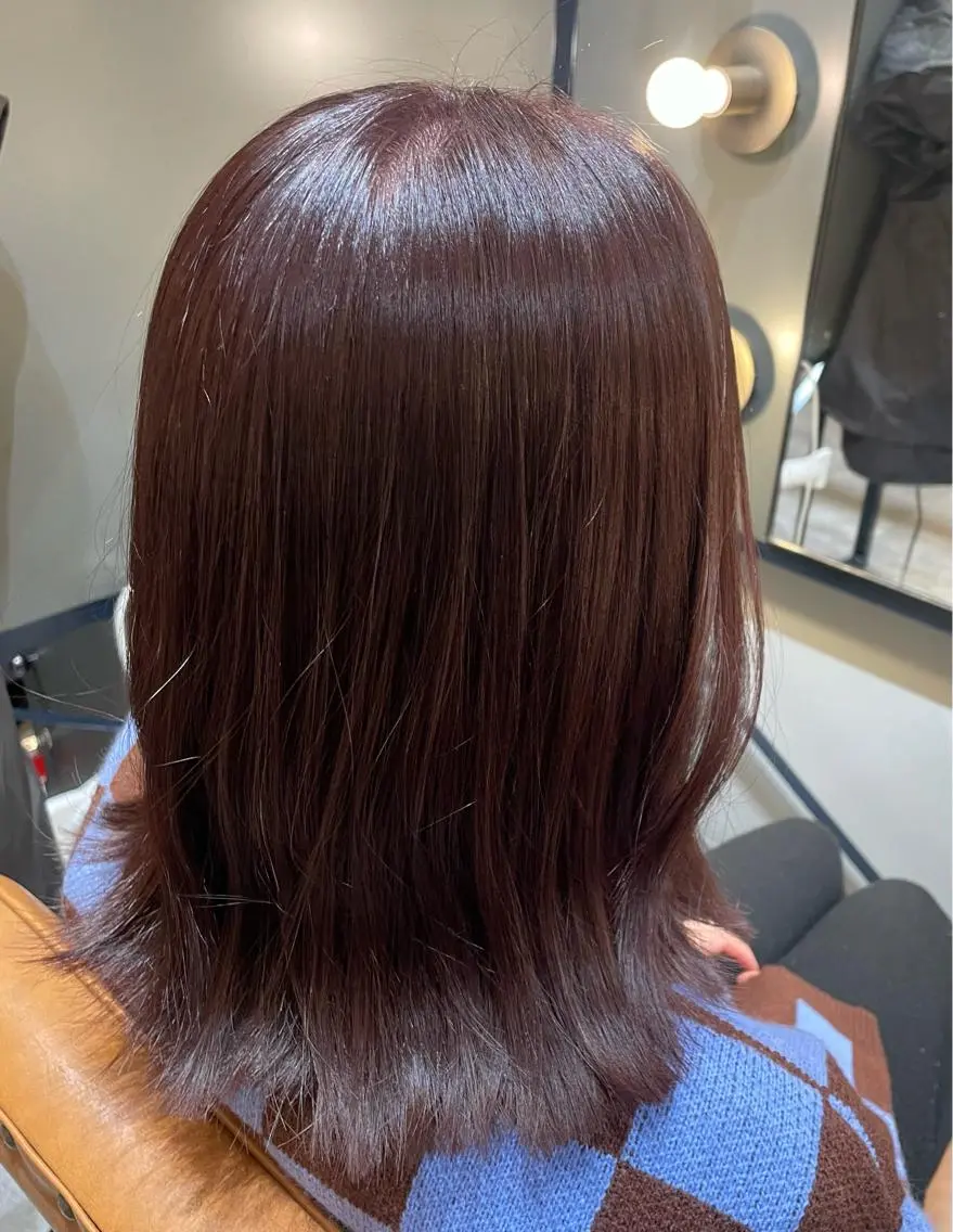 ミディアム カラー ヘアアレンジ カット ヘアカラー トリートメント 【日韓風、レイヤー】 🤍ひらい なつきのヘアスタイル