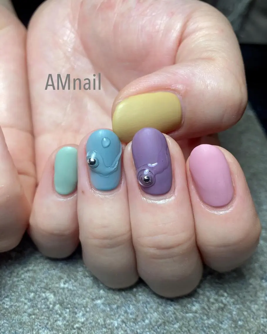 ネイル アートネイル ラメ(グリッター) オフィスネイル ピンク ハンドネイル Am:nail 柏 SUE（スゥ）のネイルデザイン