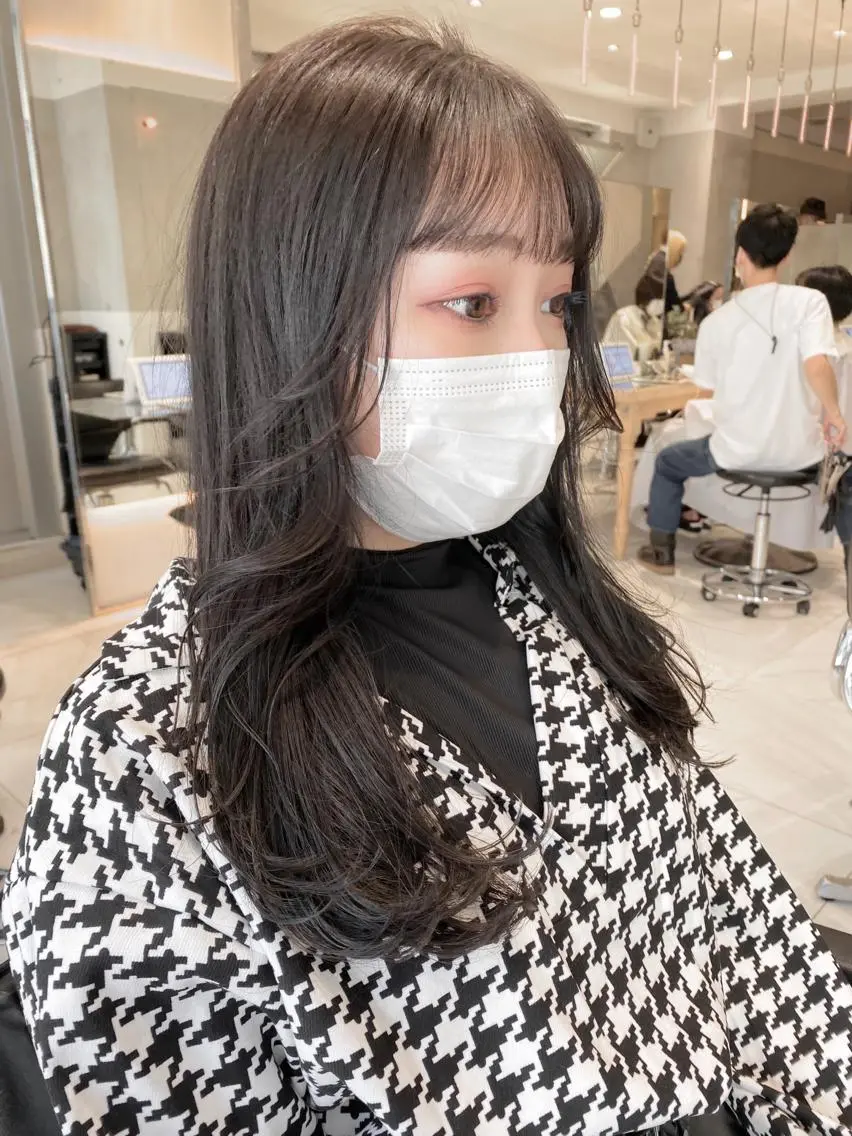ロング ヘアカラー トリートメント ヘアセット 🎀韓国レイヤー 🇰🇷mireiのヘアスタイル