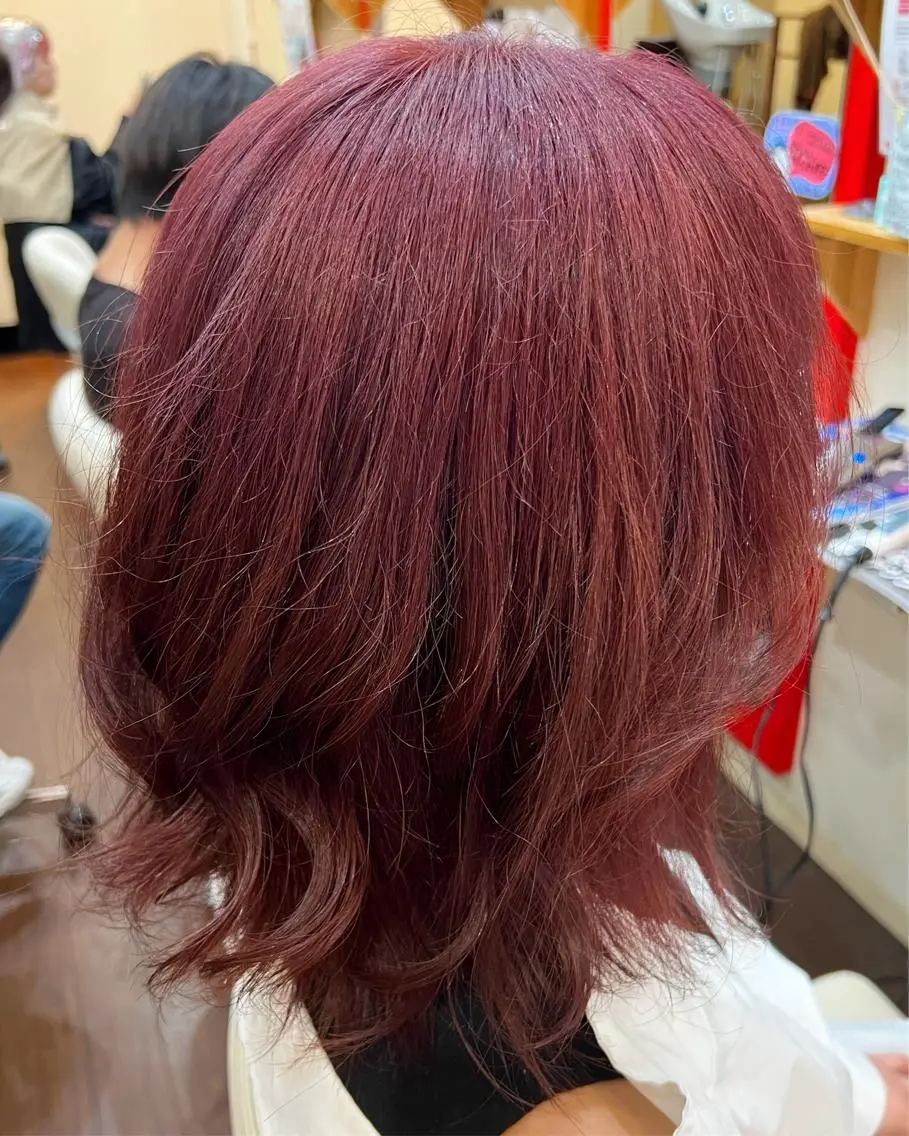 ミディアム カラー ブリーチ ピンクカラー カット ヘアカラー まさき✂︎ /ブリーチカラーのヘアスタイル