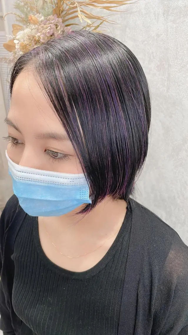 ショート カラー ヘアアレンジ ラベンダーカラー Takagi Nanamiのその他イメージ
