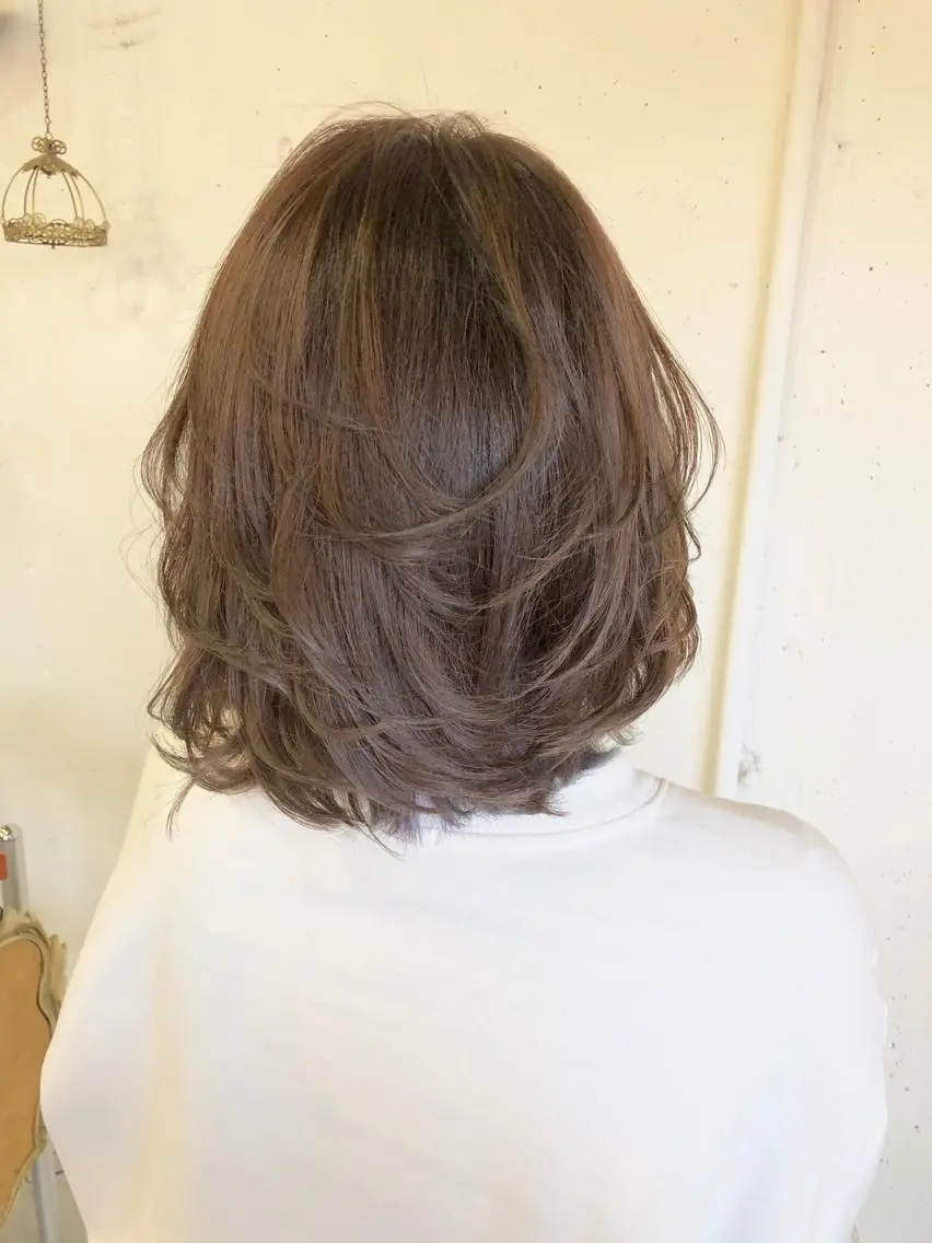 ミディアム カラー ヘアアレンジ カット ヘアカラー トリートメント 佐藤 輝幸のヘアスタイル