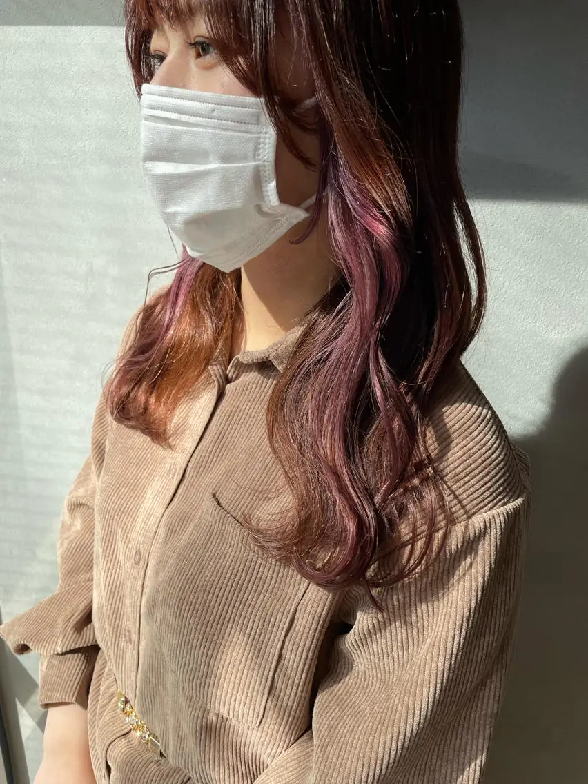 セミロング カラー ピンクカラー 女性リピ90%🍨 🩷佐藤みずきのヘアスタイル